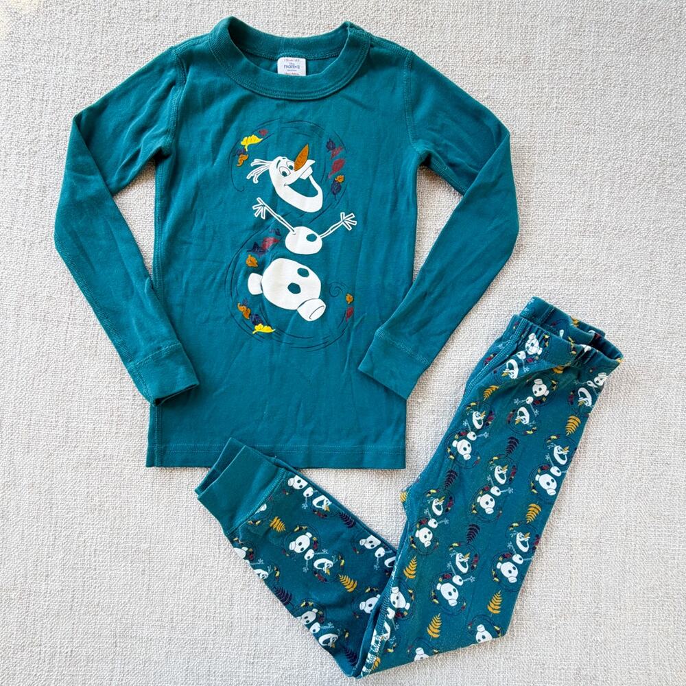 Hanna Andersson x Disney Frozen Olaf Organic Long John PJ Set VGUC 5